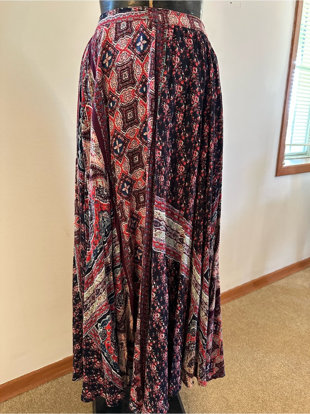 Boho Patchwork Maxi Skirt